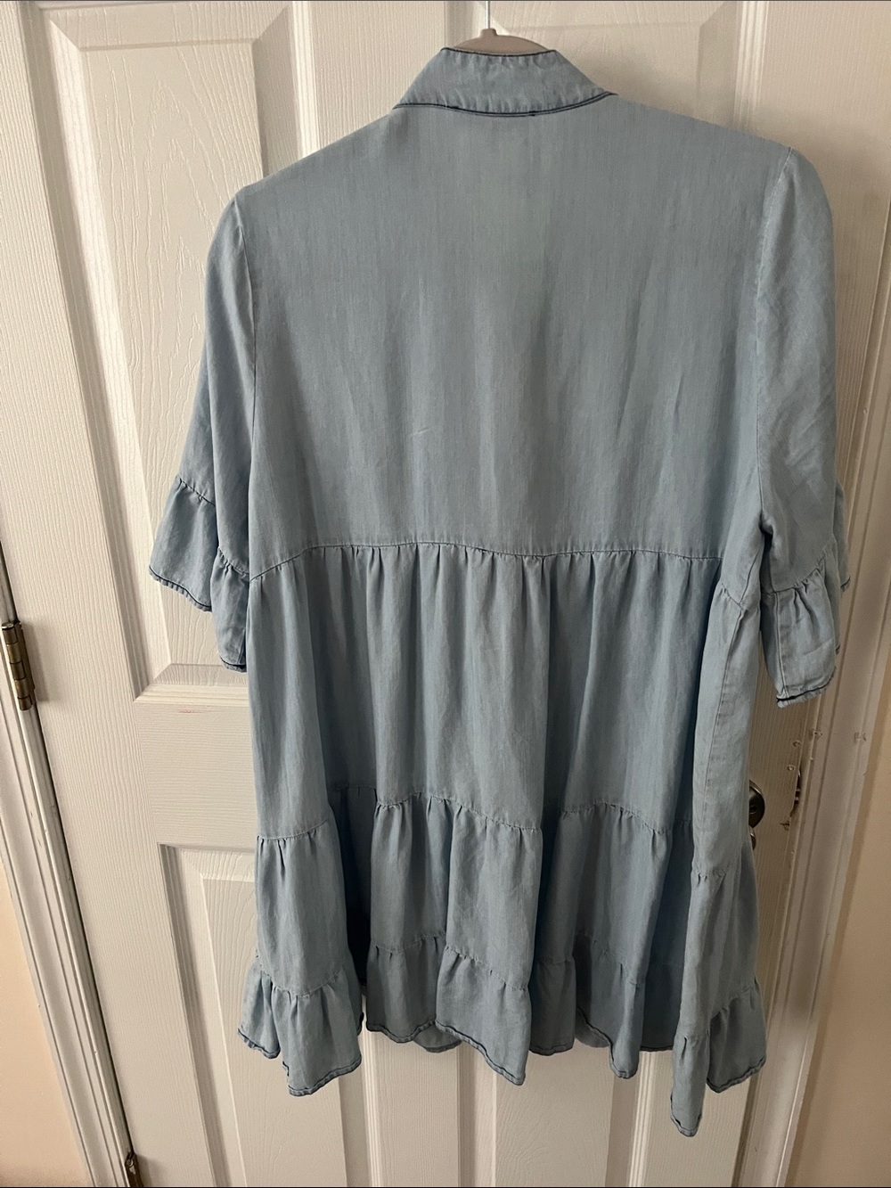 Light Blue Tiered Ruffle Cover Up - Picture 4 of 6